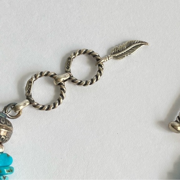 Carolyn Pollack Turquoise Nugget Bracelet Sterling Silver Desert Pearl 2 Strand - Picture 5 of 8